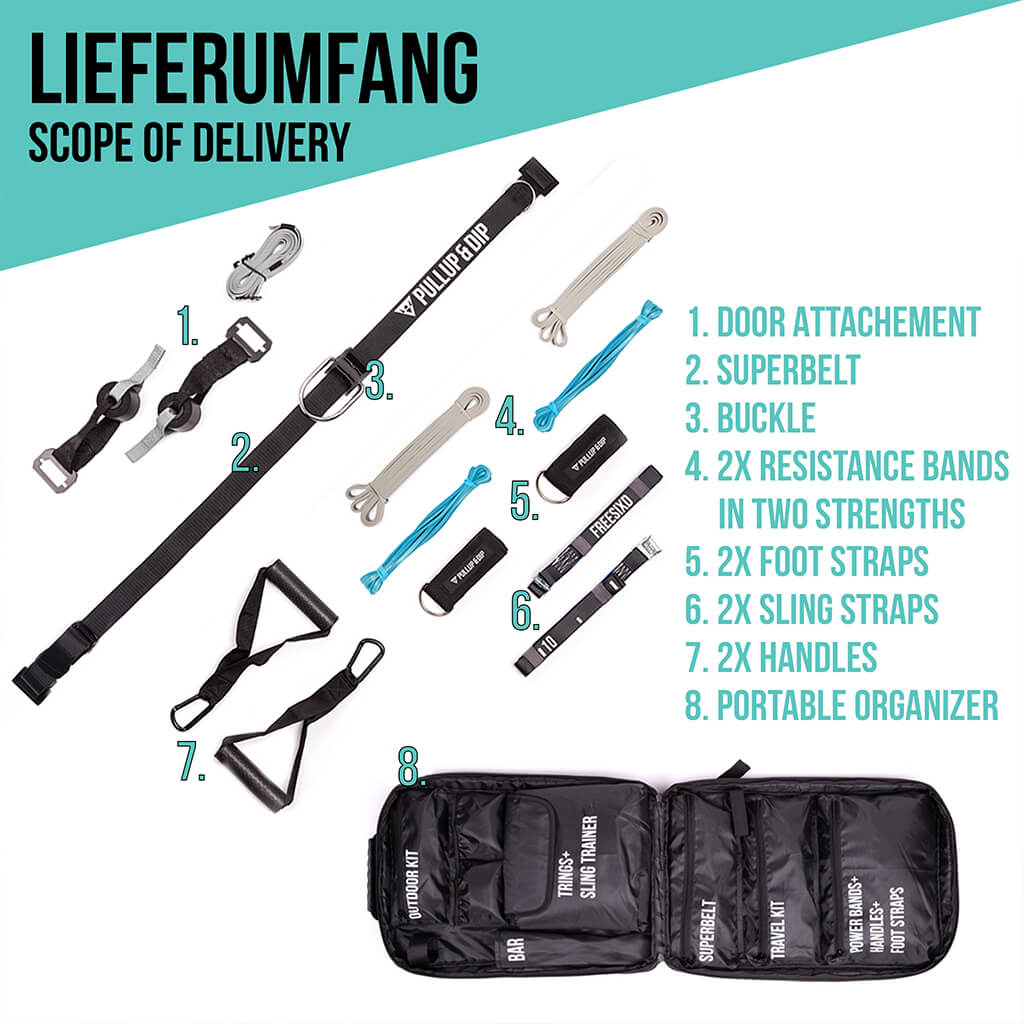 FREESIXD Suspension Trainer With Resistance Bands