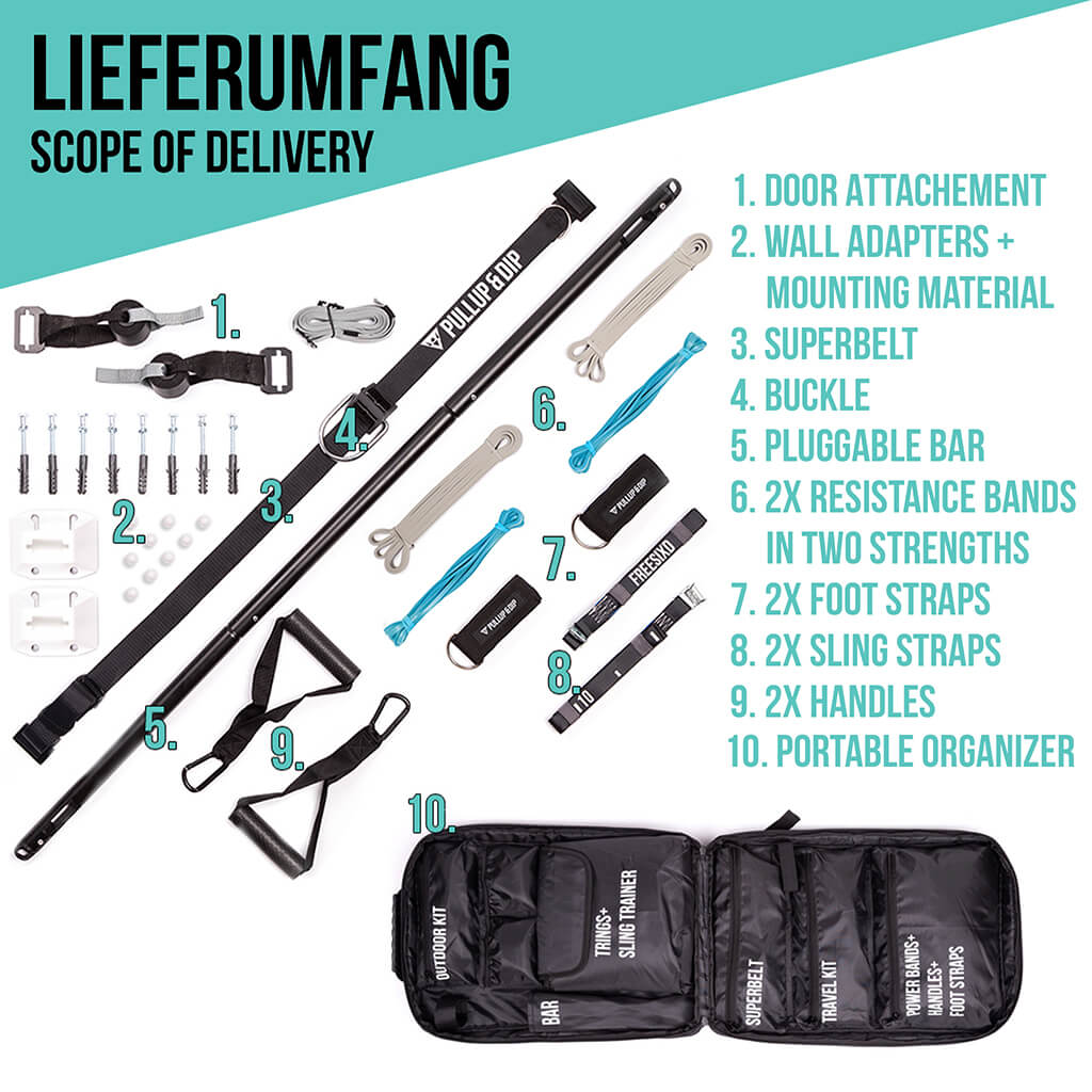 FREESIXD Suspension Trainer With Resistance Bands