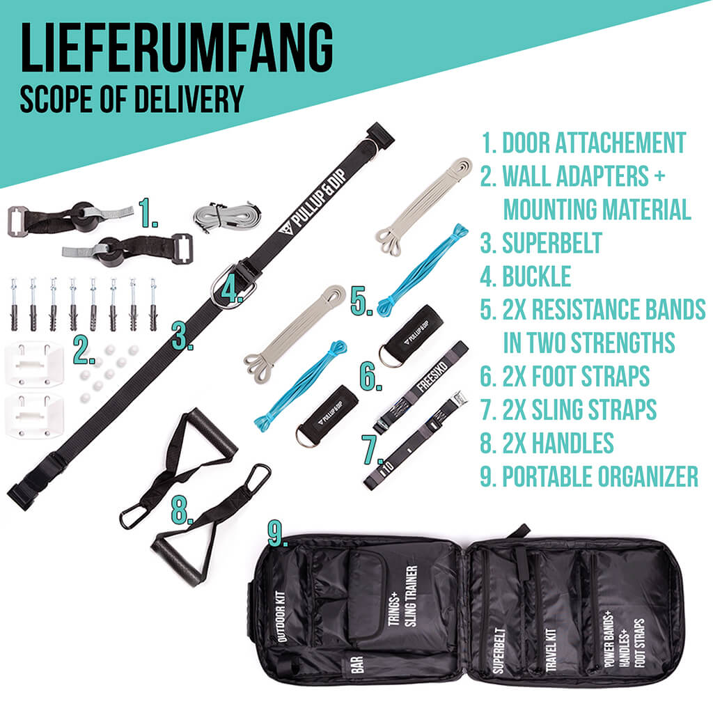 FREESIXD Suspension Trainer With Resistance Bands