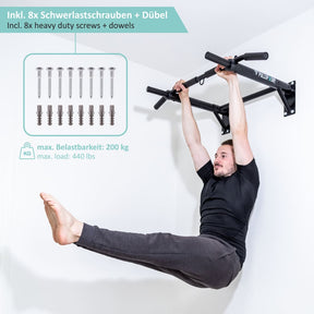 Wall Mounted Pull-Up Bar incl. Pull-Up Band