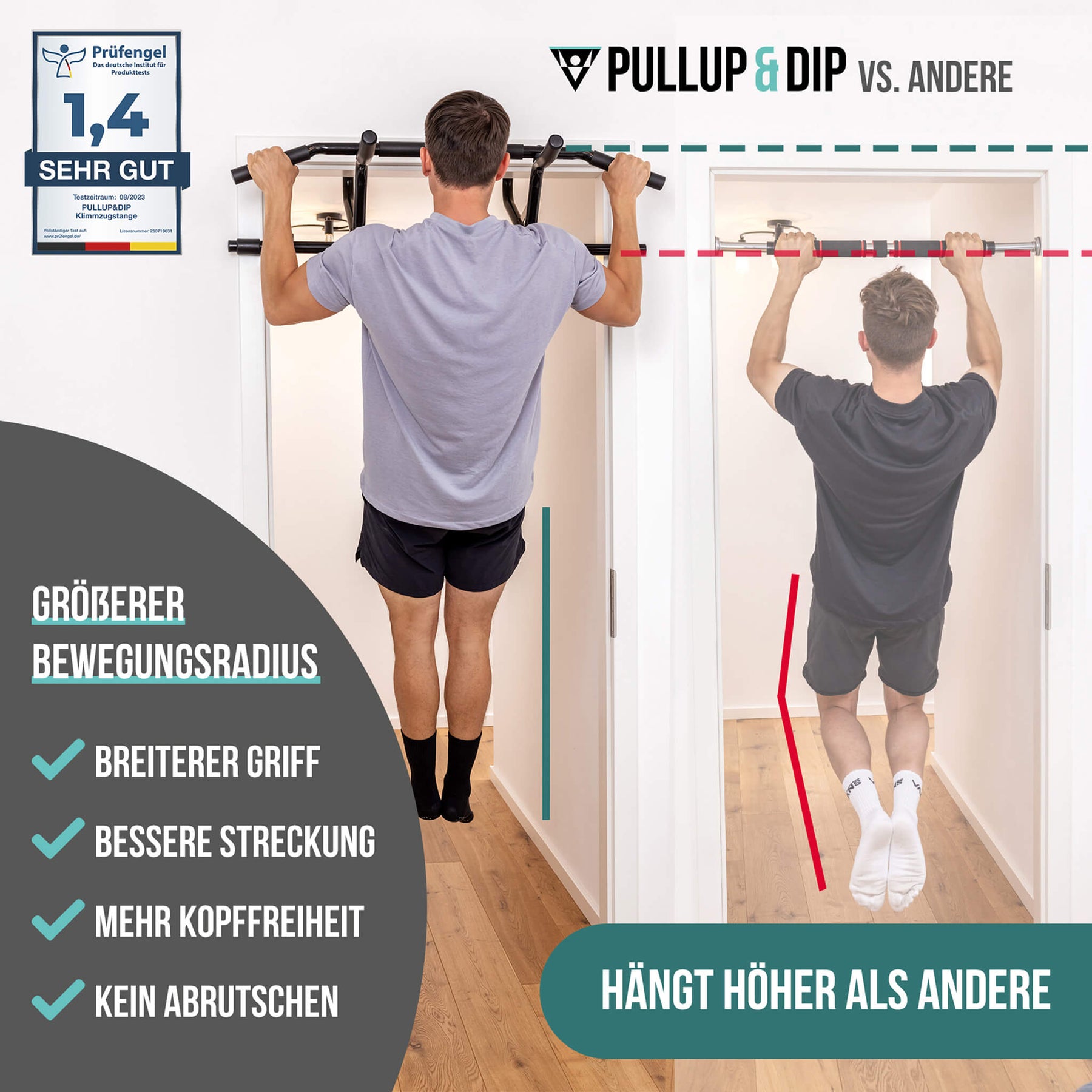 Doorway Pull-Up Bar For The Door Frame Incl. Pull-Up Band