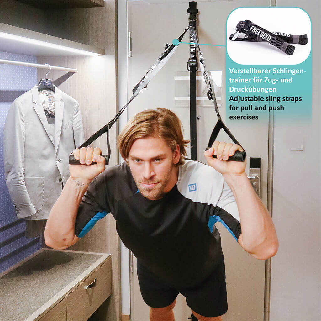 FREESIXD Suspension Trainer With Resistance Bands