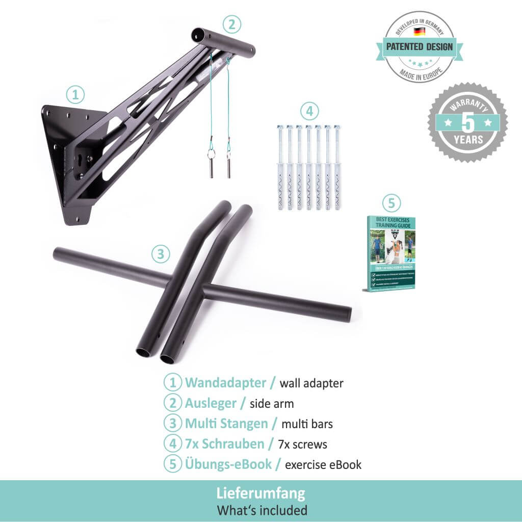 Pull-Up and Dip Bar For Wall Mount