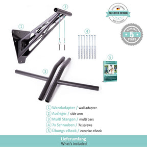 Pull-Up and Dip Bar For Wall Mount