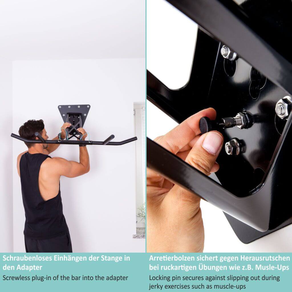 Pull-Up and Dip Bar For Wall Mount