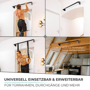Pull-up bar for wall mounting above door frame set