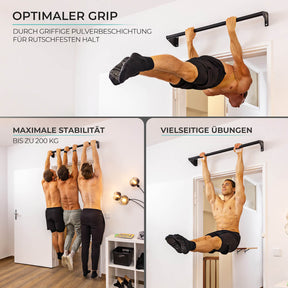 Pull-up bar for wall mounting above door frame set