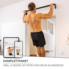 Pull-up bar for wall mounting above door frame set