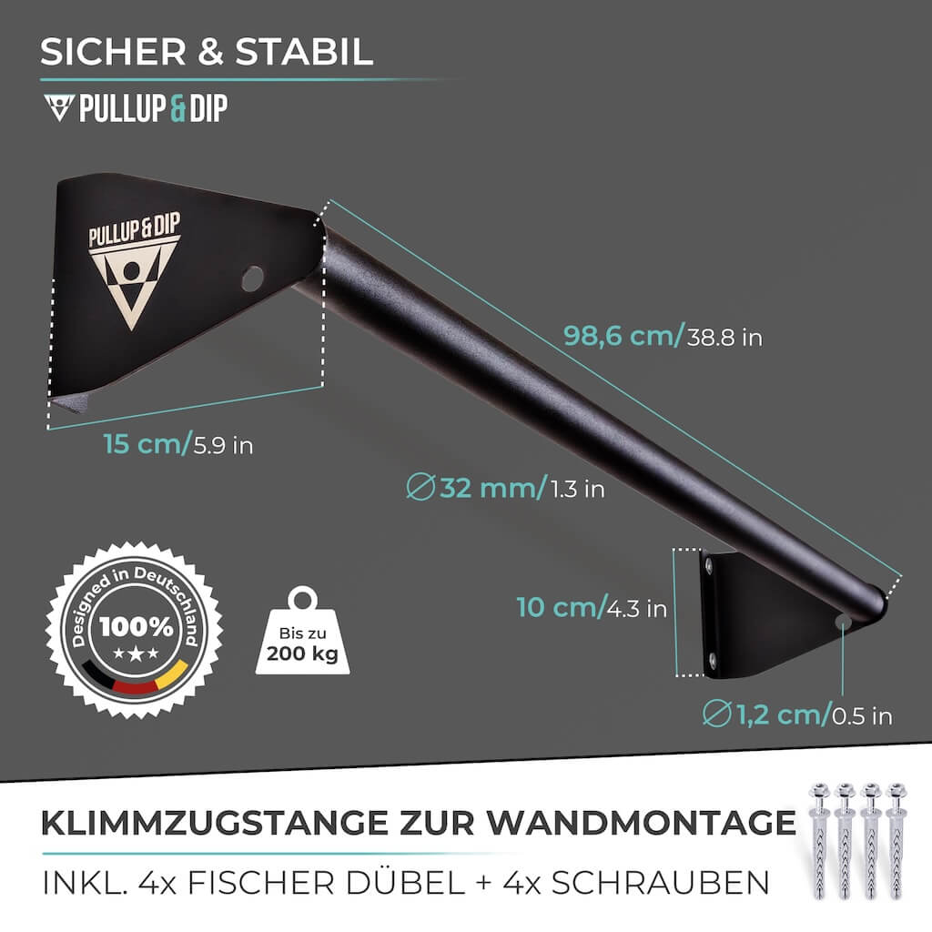 Pull-up bar for wall mounting above door frame set