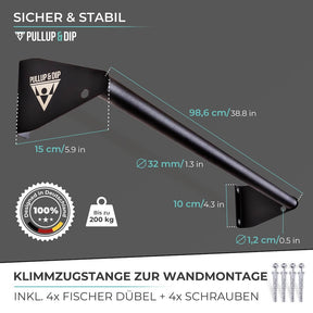 Pull-up bar for wall mounting above door frame set