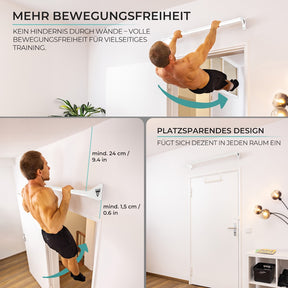 Pull-up bar for wall mounting above door frame set