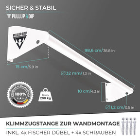 Pull-up bar for wall mounting above door frame set