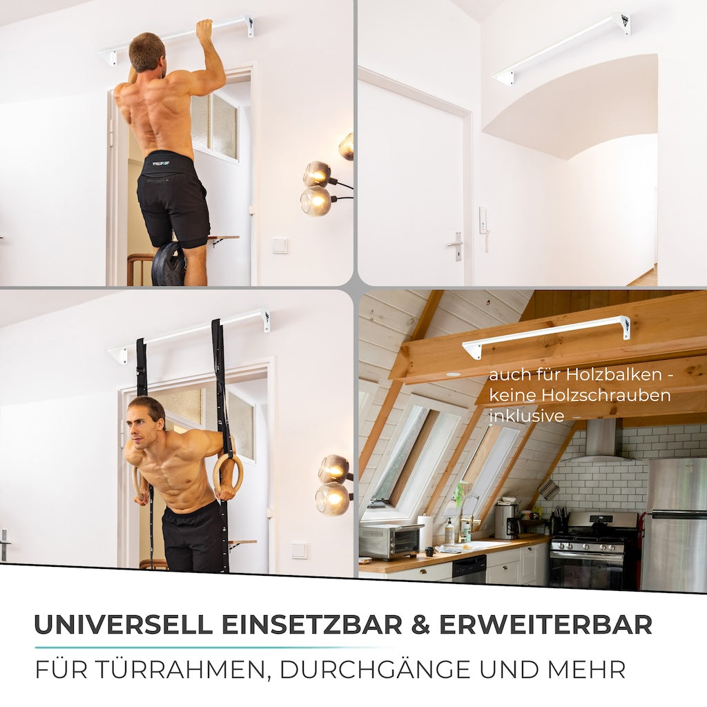 Pull-up bar for wall mounting above door frame set