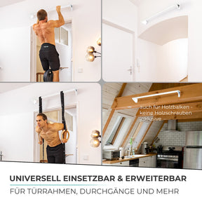 Pull-up bar for wall mounting above door frame set