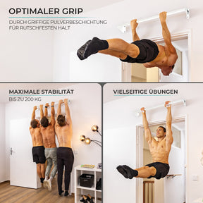 Pull-up bar for wall mounting above door frame set