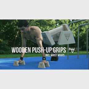Wooden Push-up Handles incl. Wrist Wraps