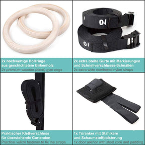 Gym Rings and Resistance Bands Set