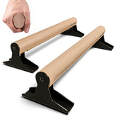Wooden Parallettes With Ergonomic Wooden Handle