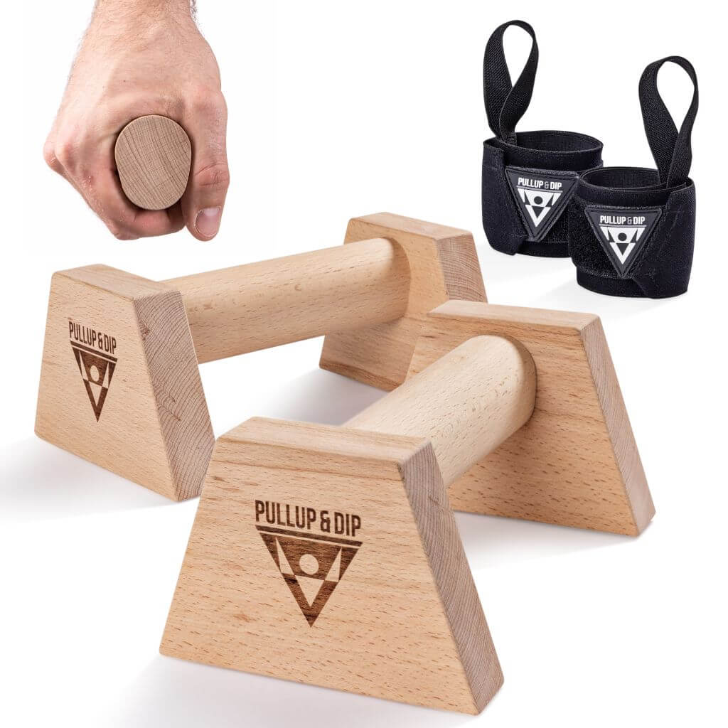 Wooden Push-up Handles incl. Wrist Wraps