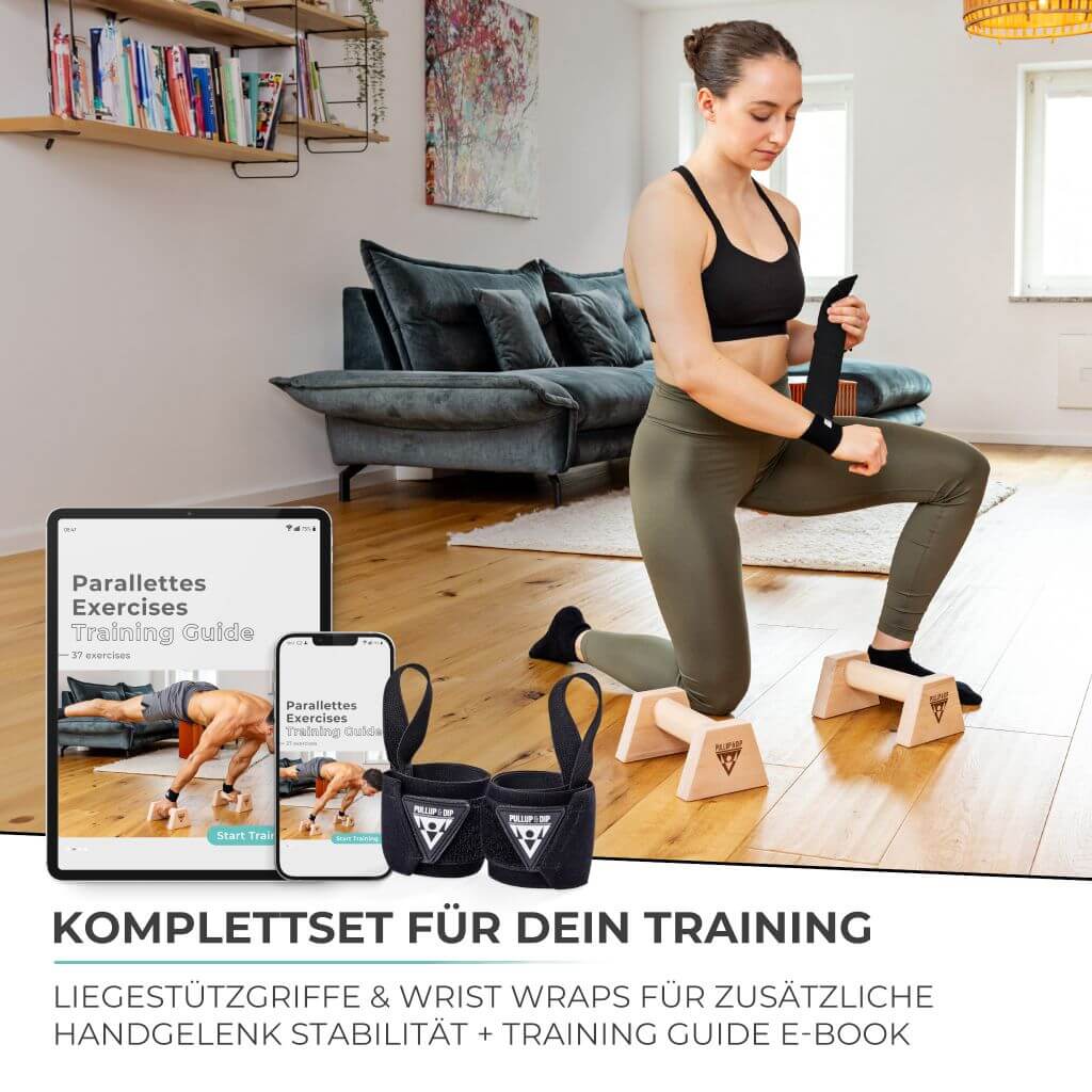 Wooden Push-up Handles incl. Wrist Wraps